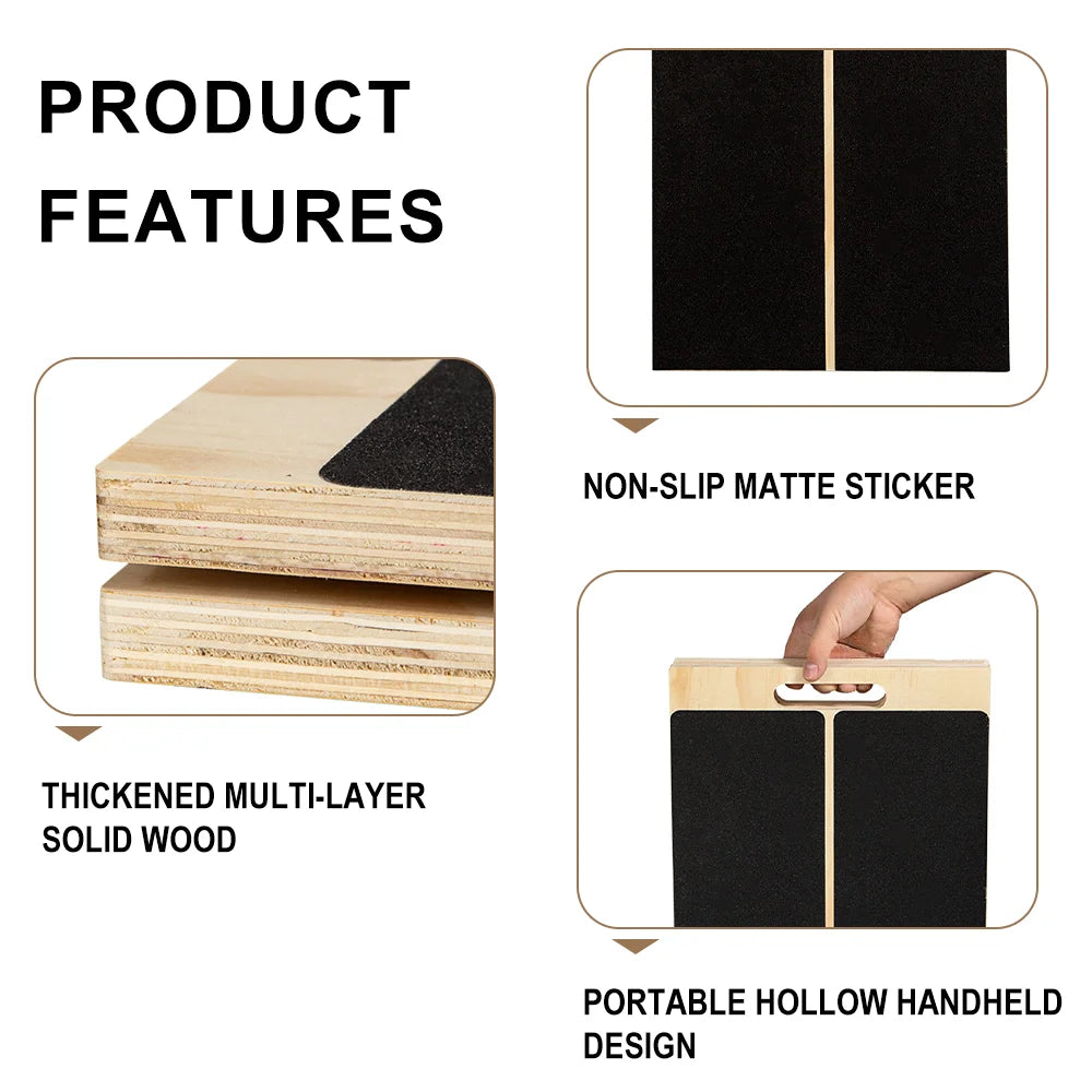 Portable Wooden Slant Board for Calf Sports Stretching Squats Calf Stretcher Pilates Adjustable Incline Board for Knees Ankle