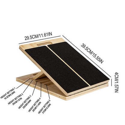 Portable Wooden Slant Board for Calf Sports Stretching Squats Calf Stretcher Pilates Adjustable Incline Board for Knees Ankle