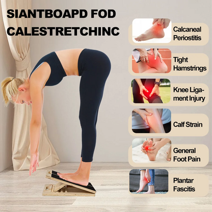 Portable Wooden Slant Board for Calf Sports Stretching Squats Calf Stretcher Pilates Adjustable Incline Board for Knees Ankle