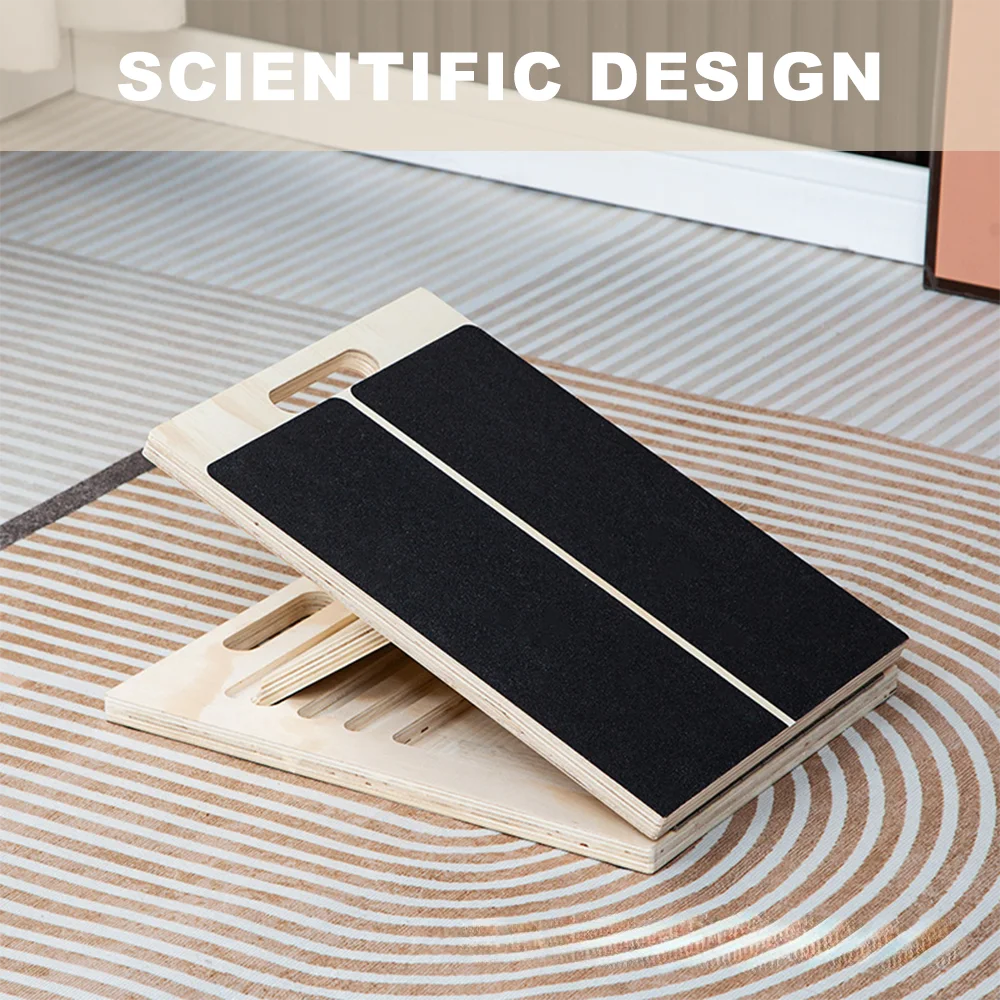 Portable Wooden Slant Board for Calf Sports Stretching Squats Calf Stretcher Pilates Adjustable Incline Board for Knees Ankle